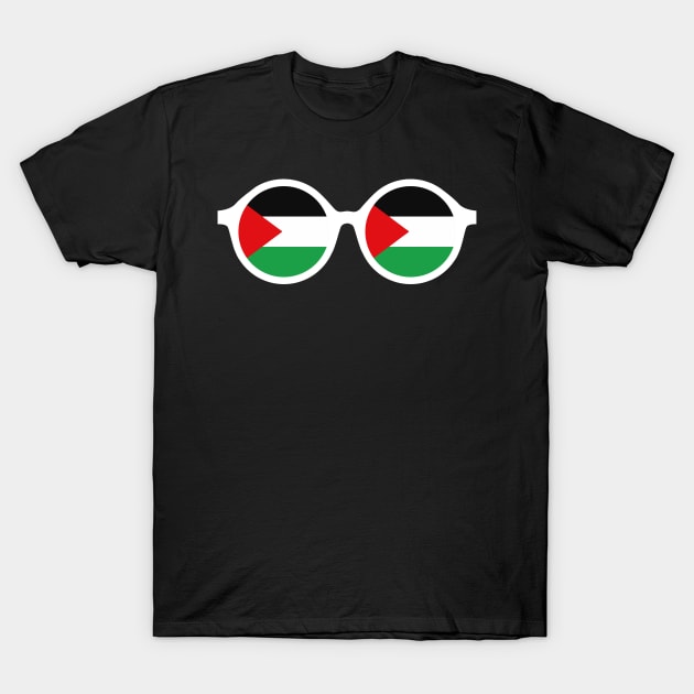 Palestine Flag Goggles - Funny Middle East Poster T-Shirt by mangobanana